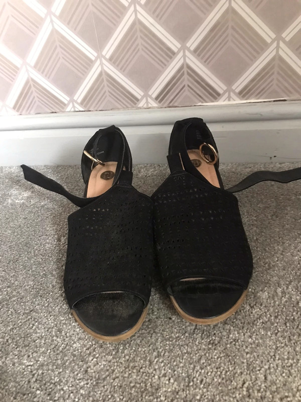 River island black heeled summer sandals Vinted