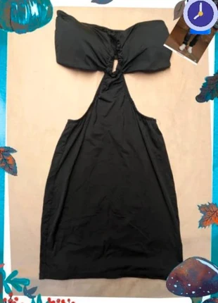 🖤 Top bustier noir noué – effet robe courte Y2K – Made in Italy, marke: inconnue, zustand: Sehr gut, größe: XS / 34 / 6, 5,00 €, 5,95 € inklusive Vinted-Käuferschutz