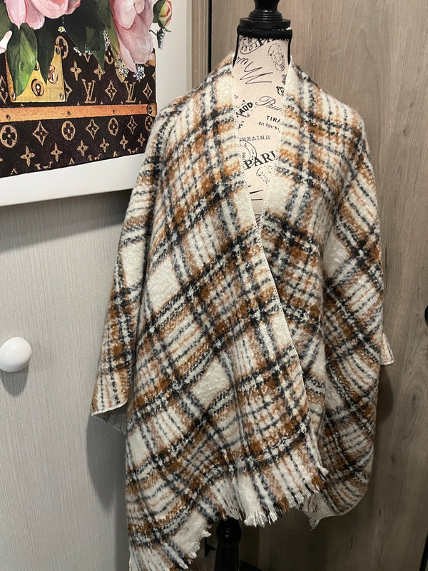 Tartan poncho shawl 1