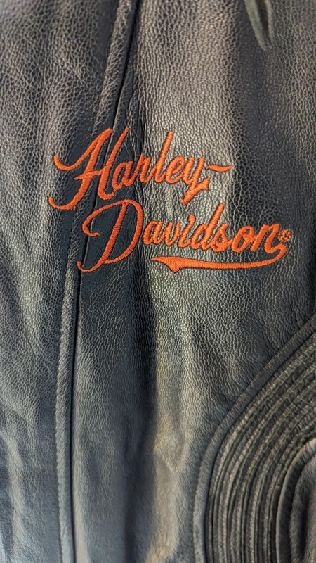 Women's Harley Davidson Orange and Black Leather Jacket 4