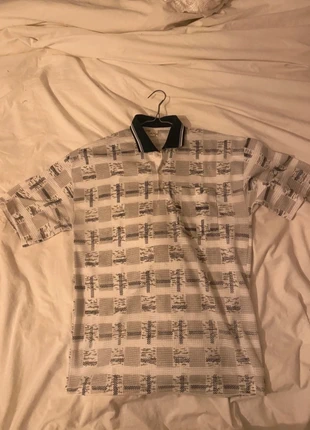 Groen-Witte vintage Polo, merk: Vintage, staat: Heel goed, maat: L, € 9,00, € 10,15 inclusief Kopersbescherming