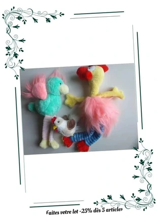 Lot 3 peluches à ailes, marke: Ajena, zustand: Sehr gut, größe: Einheitsgröße, 8,90 €, 10,05 € inklusive Vinted-Käuferschutz