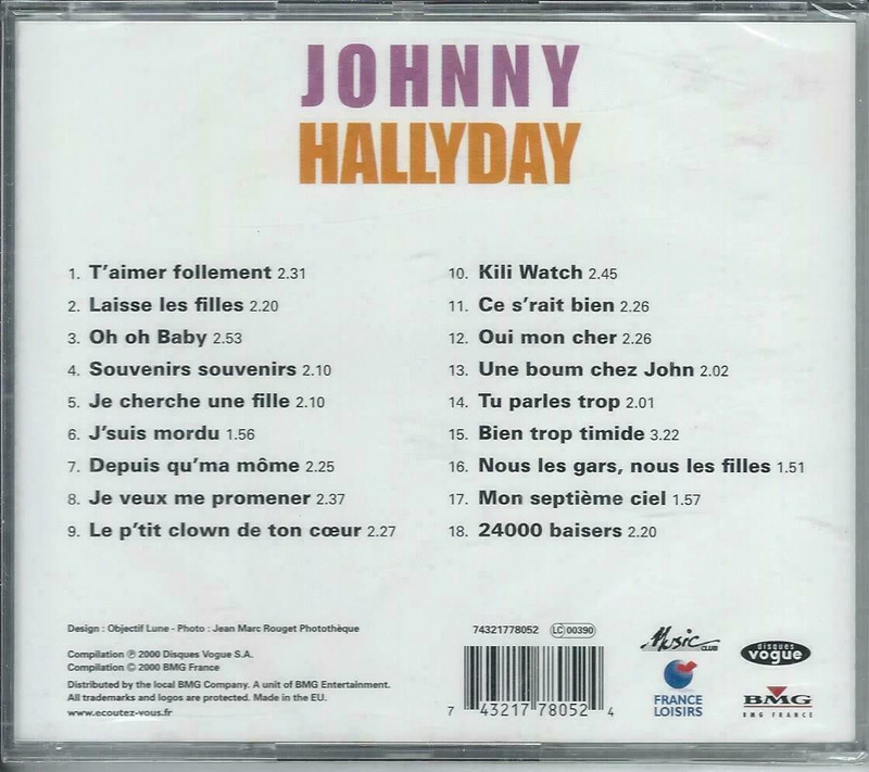 CD Johnny Hallyday - T'aimer follement (occasion - Cocktail collection)