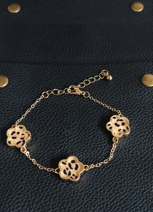 Bracelet neuf acier inoxydable doré breloques charms fleurs léopard casual chic tendance, marca: Tendance, estado: Novo com etiquetas, €7.00, €8.05 inclui Proteção do Comprador