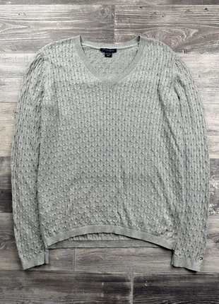 Pull col V torsadé Tommy Hilfiger Gris Taille M, marca: Tommy Hilfiger, estado: Muy bueno, tamaño: M / 38 / 10, 10,00 €, 11,20 € Protección al comprador Pro incluida