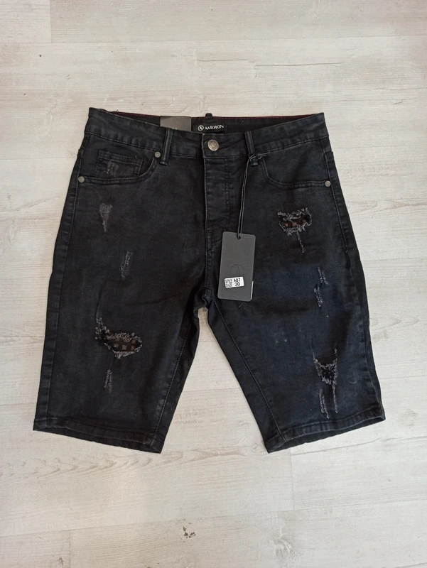 Short en jeans noir homme 30US