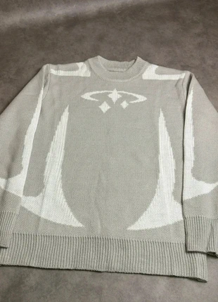 Pull Y2K streetwear gris et blanc - Taille L, marca: Aesthetic, estado: Muy bueno, tamaño: L, 19,90 €, 21,60 € Protección al comprador incluida