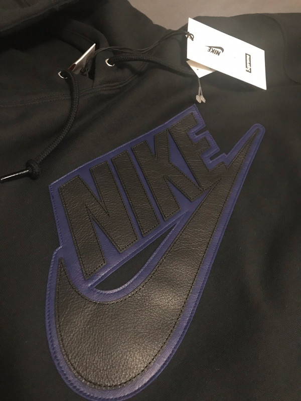 Supreme Nike Hoodie Sweatshirt Leather Appliqué | Vinted