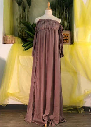 Robe longue rose pâle satiné épaules dénudées taille M, estado: Muito bom, tamanho: M / 38 / 10, €6.00, €7.00 inclui Proteção do Comprador Pro