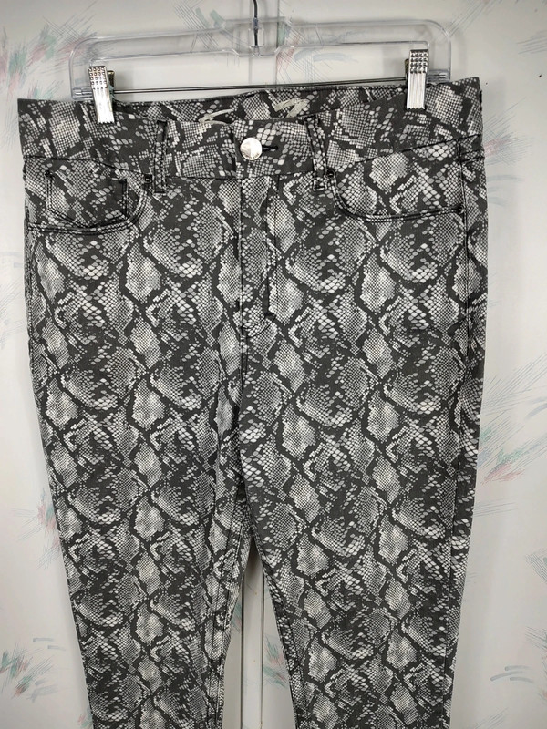 Seven7 Snakeskin Tummyless High Rise Skinny Jeans 2