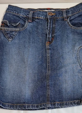 Jupe 90 en jean Xhilaration motif cœur – Taille 36 FR, marca: Xhilaration, estado: Muy bueno, tamaño: S / 36 / 8, 7,00 €, 8,05 € Protección al comprador incluida