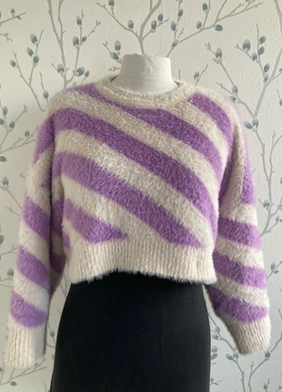 Cropped kersttrui ‘candy cane’, staat: Heel goed, maat: Universele maat, € 20,00, € 21,70 inclusief Kopersbescherming