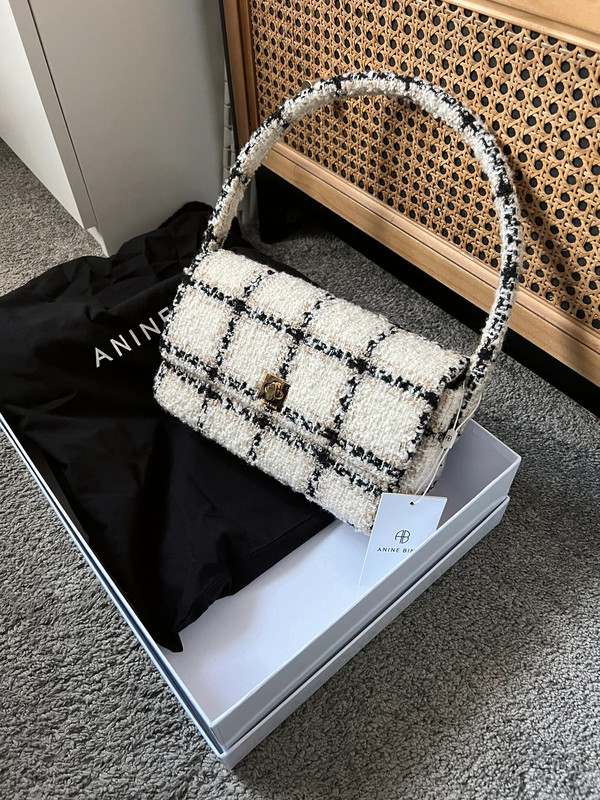 Anine Bing sold out beige plaid Nico Bag Vinted