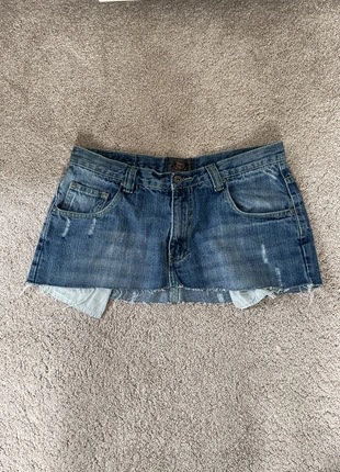 mini denim reworked skirt with a union jack flag, brand: deluxe denim, condition: Very good, size: S / 8, £23.00, £24.85 includes Buyer Protection