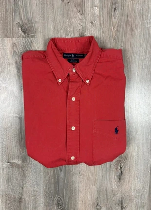 Chemise Ralph Lauren à manche longue rouge style old money logo Ralph Lauren brodé taille M en coton, brand: Ralph Lauren, condition: Very good, size: M, €15.00, €16.45 includes Buyer Protection