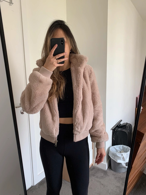 Faux fur jacket pull and bear discount