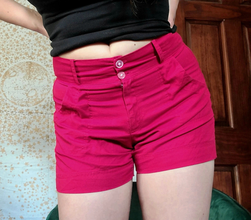 Vintage red 70s shorts handmade 1