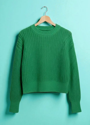 & Other Stories – Premium & Elegant Green Chunky Knit Sweater with Round Neck – XS 🌸, marque: & Other Stories, état: Très bon état, taille: XS / 34 / 6, 39,90 €, 42,60 € Protection acheteurs incluse