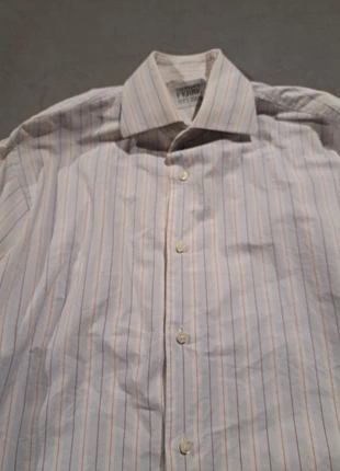 Chemise à rayures Gianfranco Ferre blanche et bleue, brand: Gianfranco Ferré, condition: Satisfactory, size: L, €2.00, €2.80 includes Buyer Protection