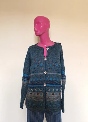 Cardigan étnico turquesa, marque: Vintage, état: Très bon état, taille: 4XL / 48 / 20, 9,00 €, 10,15 € Protection acheteurs incluse