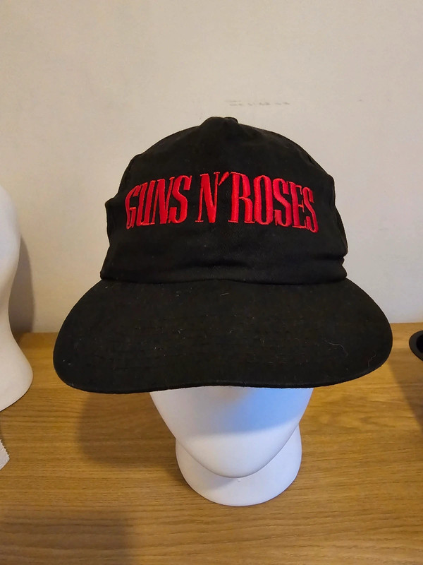 Vintage Guns And Roses 90s Tour Spell Out Black Embroidered Snapback Hat Cap