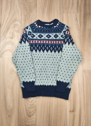 Pull jacquard bleu, Secret Ingredient, vintage 80s, Y2K, col rond ras de cou, taille S homme, merk: Secret Ingredient, staat: Heel goed, maat: S, € 16,00, € 17,50 inclusief Kopersbescherming Pro