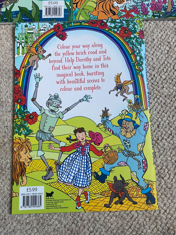 3 Brand-new beautiful colouring books of Peter Pan  The Jungle book snd The Wizard of Oz  3