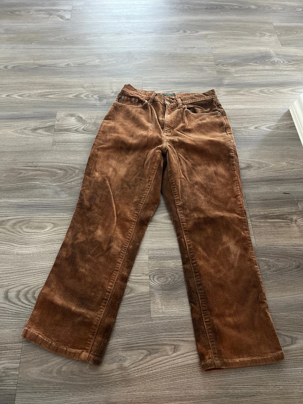 Brown Corduroy straight legged pants 1