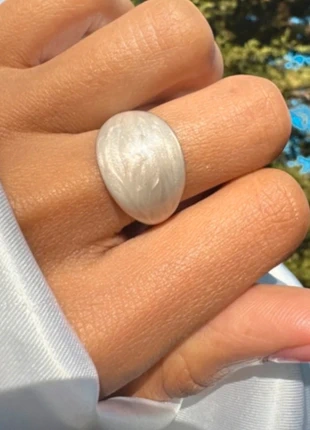 Brand New! Stunning Matte Cream Dome Ring – Minimalist Statement Piece, brand: vintage inspired, condition: Very good, size: 17.3 mm / N½, £9.00, £10.15 includes Buyer Protection