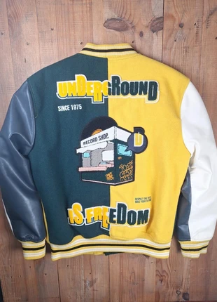 Veste varsity Zara S oversize – multicolore – patches – style américain ( 795 ), brand: Zara, condition: Very good, size: S, €39.90, €42.60 includes Buyer Protection