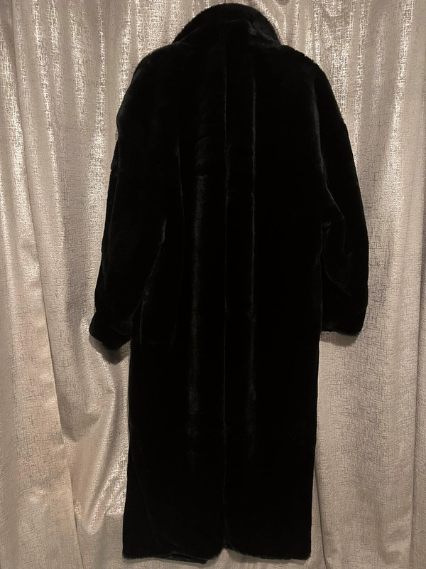 Faux fur coat black long discount