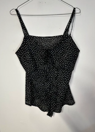 Débardeur à pois et froufrou coquette, marque: COQUETTE, état: Bon état, taille: L / 40 / 12, 8,00 €, 9,10 € Protection acheteurs (Pro) incluse