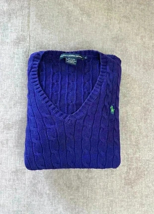 Pull Ralph Lauren torsadée | Taille L femme | violet logo vert, marke: Ralph Lauren, zustand: Neu, größe: L / 40 / 12, 55,00 €, 58,45 € beinhaltet Vinted-Käuferschutz Pro