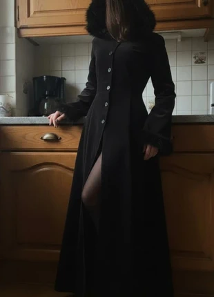 Manteau Long Gothique Élégant à Capuche Fourrure - Veste d'Hiver Chaud Style Punk/Chic - 164, merk: etrh, staat: Heel goed, maat: S / 36 / 8, € 79,99, € 84,69 inclusief Kopersbescherming