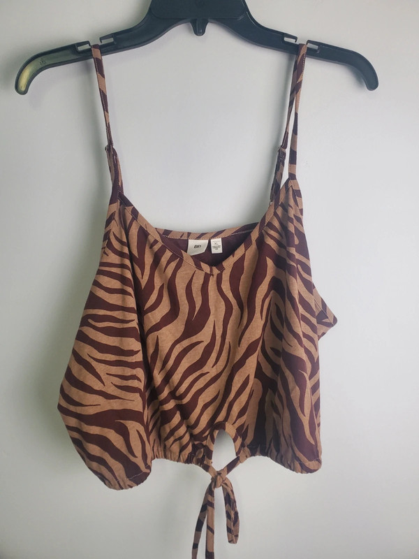 BP Brown Zebra Print Crop Top Size XL 1