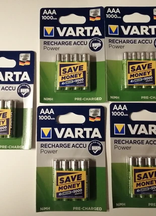 Varta AAA Recharge Power 1000mAh oplaadbare batterijen (5x4st), brand: VARTA, condizioni: Nuovo con cartellino, €20.00, €21.70 include la Protezione acquisti