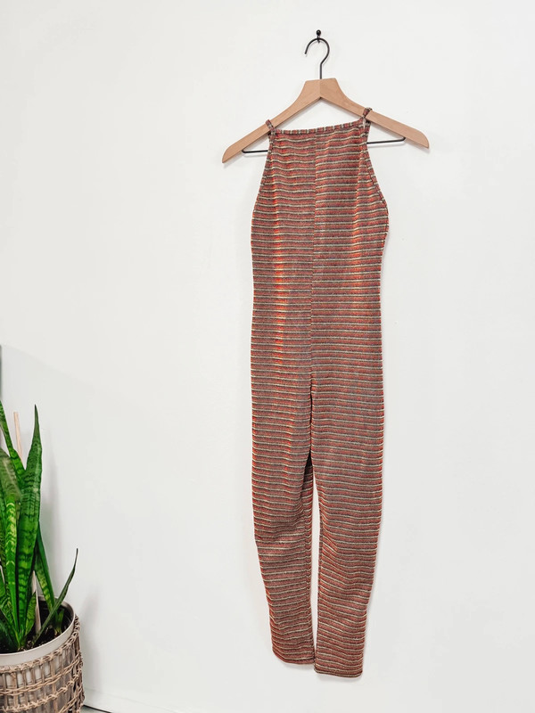 Topshop Metallic Striped Jumpsuit 1