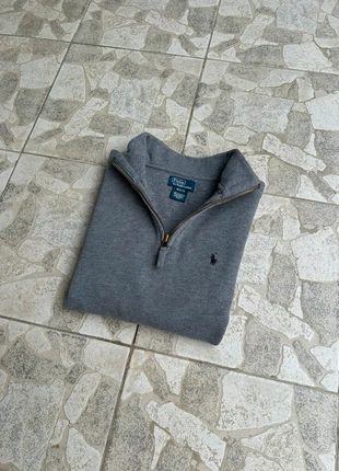 Half zip 1/4 zip col camionneur polo Ralph Lauren | gris logo noir | Taille 12-14 ans, merk: Ralph Lauren, staat: Heel goed, maat: XS, € 35,00, € 37,45 inclusief Kopersbescherming