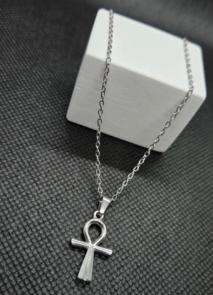 Collier et pendentif ankh argenté réglable inoxydable, marque: CHROME, état: Très bon état, 9,95 €, 11,15 € Protection acheteurs (Pro) incluse