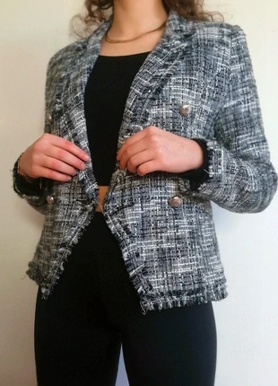 Blazer d'hiver noir et blanc, marque: Drôle de Copine, état: Neuf sans étiquette, taille: M / 38 / 10, 11,50 €, 12,78 € Protection acheteurs incluse