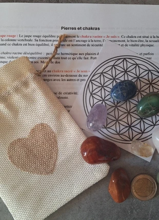 Lot 9 pierres chakras, staat: Nieuw zonder prijskaartje, € 25,00, € 26,95 inclusief Kopersbescherming