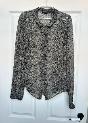 Tony Cohen Blouse Maat XL Bruin Panterprint Doorschijnend, merk: Tony Cohen, staat: Heel goed, maat: XL / 42 / 14, € 20,00, € 21,70 inclusief Kopersbescherming Pro