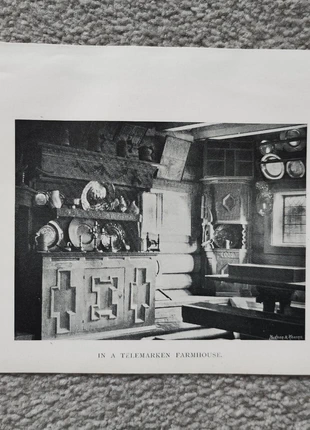In a telemarken farmhouse, norway - antique print - 1896, brand: NO LABEL, condition: Good, £8.99, £10.14 includes Buyer Protection Pro