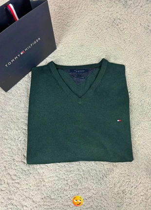 Sweat / Pull Col V Tommy Hilfiger Vert foncé - Taille L - Homme, brand: Tommy Hilfiger, condition: Very good, size: L, €19.99, €21.69 includes Buyer Protection Pro