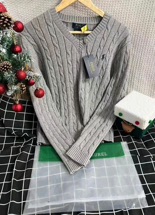 Un élégant pull gris 100% coton🖤🤍, marque: Ralph Lauren, état: Neuf avec étiquette, taille: L / 40 / 12, 40,00 €, 42,70 € Protection acheteurs incluse