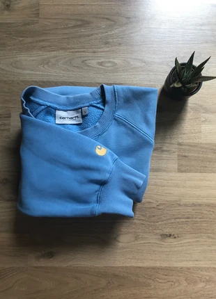 Sweat Carhartt WIP Taille S bleu / logo brodé doré, marke: Carhartt, zustand: Sehr gut, größe: S, 30,00 €, 32,20 € inklusive Vinted-Käuferschutz