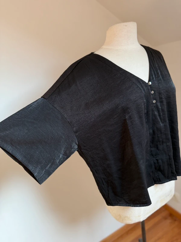 Blouse Promod noir irisée neuve fluide 🌸 42 XL - photo numéro 3