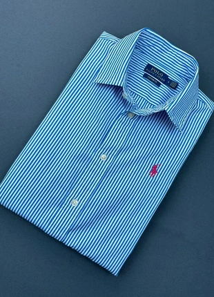 Chemise Ralph Lauren à rayures Bleu/Blanc - Taille 4/M/38 Femme - Coupe Custom Fit - Comme neuf, marca: Ralph Lauren, estado: Muy bueno, tamaño: M / 38 / 10, 59,00 €, 62,65 € Protección al comprador Pro incluida