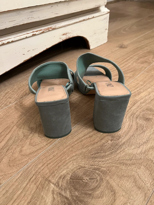 Zara clearance blue mules