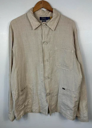 Polo Ralph Lauren Chore Jacket Shacket Overshirt, Linen, Tan Beige, Mens Medium, marca: Polo Ralph Lauren, estado: Bueno, tamaño: M, 99,95 £, 105,65 € Protección al comprador Pro incluida